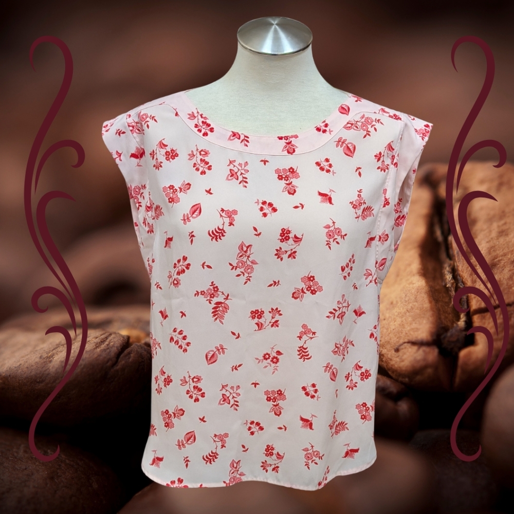 Ann Taylor Cream Sleeveless Boxy Blouse